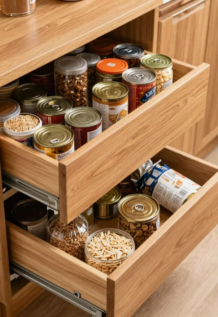 12 Small Pantry Organization Ideas for a Clutter Free Kitchen 34 12 Small Pantry Organization Ideas for a Clutter Free Kitchen - 4. Pull-Out Drawers 1