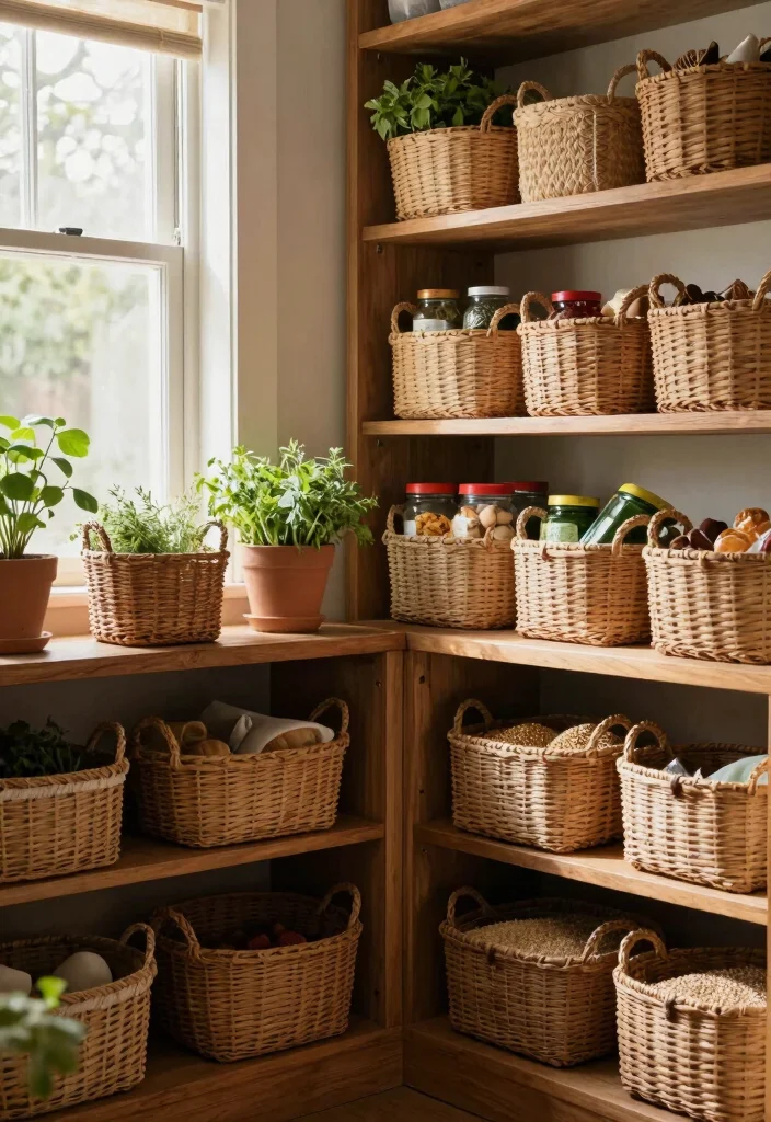 12 Small Pantry Organization Ideas for a Clutter Free Kitchen 45 12 Small Pantry Organization Ideas for a Clutter Free Kitchen - 5. Use Baskets 1