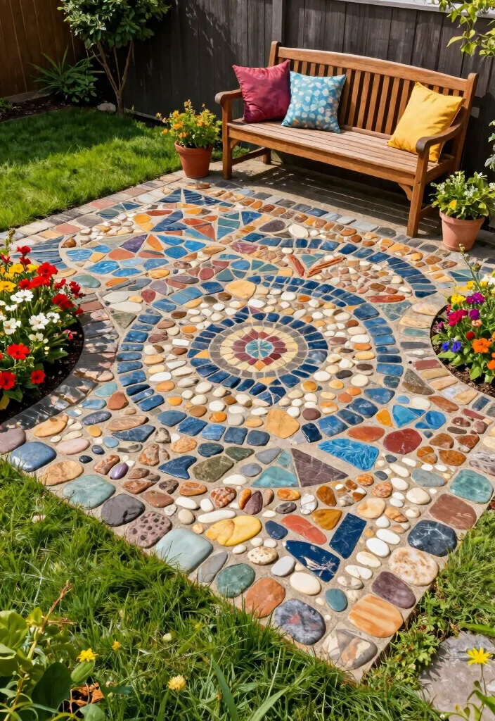 12 Small Paver Patio Ideas Perfect for Compact Yards - 1. Mosaic Paver Design 1