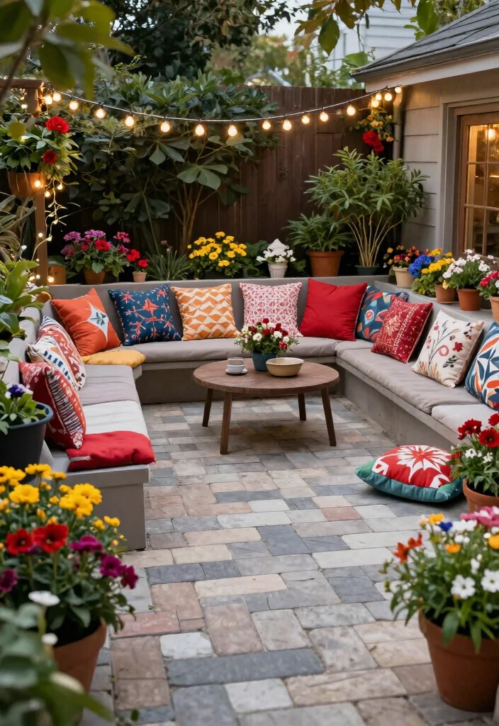 12 Small Paver Patio Ideas Perfect for Compact Yards - 10. Seasonal Decor Touches 1