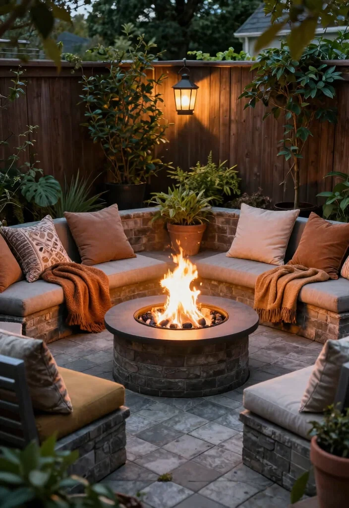 12 Small Paver Patio Ideas Perfect for Compact Yards - 2. Cozy Fire Pit Corner 1