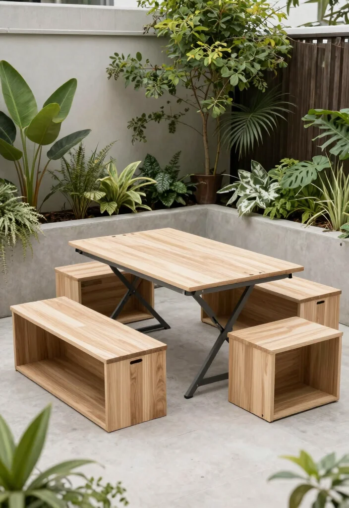 12 Small Paver Patio Ideas Perfect for Compact Yards - 9. Smart Furniture Solutions 1