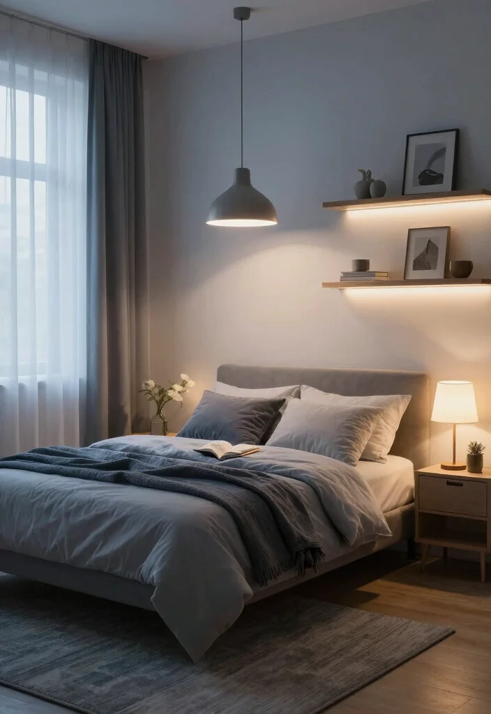 12 Small Space Bedroom Ideas for Men with Smart Layout Tips 5. Layer Your Lighting 0