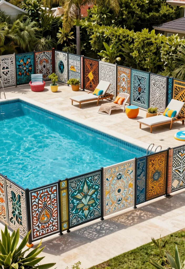 12 Swimming Pool Fence Ideas That Are Safe and Stylish 12. Custom Designed Fencing 0