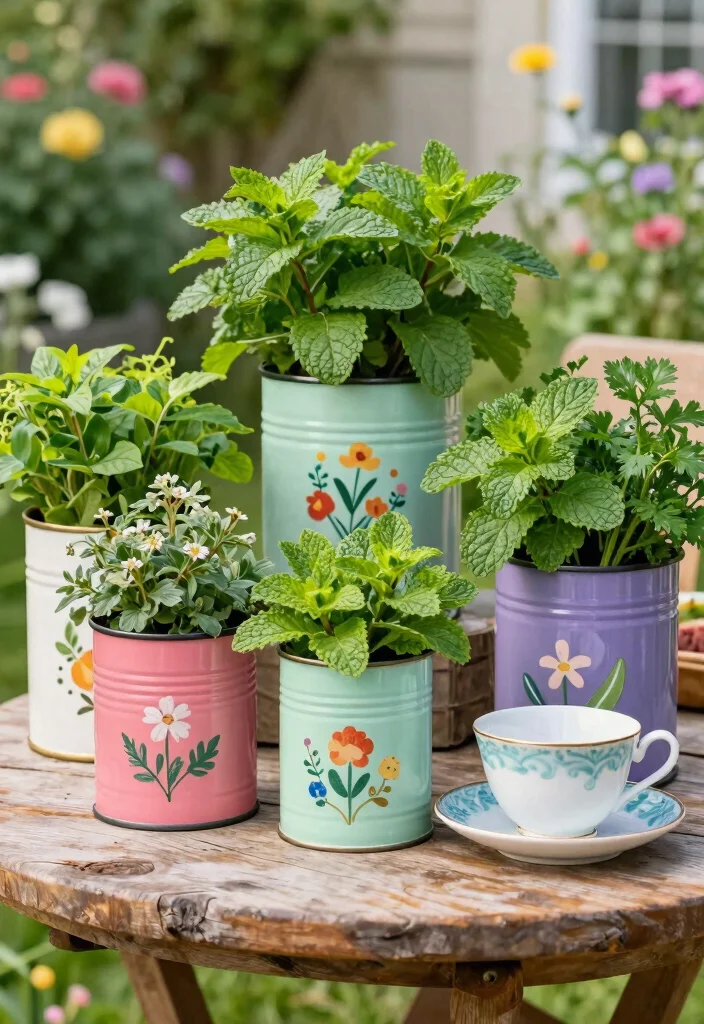 12 Vertical Herb Garden Ideas for Small Outdoor Spaces 11. Recycled Containers 0