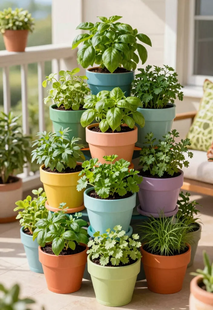 12 Vertical Herb Garden Ideas for Small Outdoor Spaces 6. Stackable Planters 0