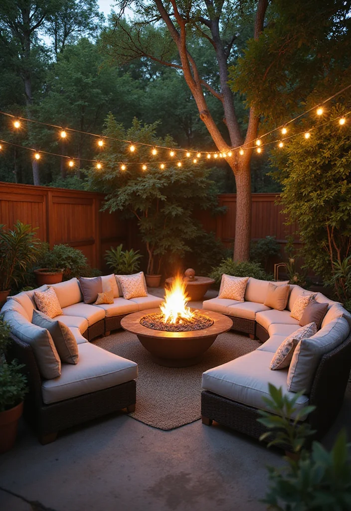 12 Walkout Basement Landscaping Ideas for Seamless Outdoor Flow 1 12 Walkout Basement Landscaping Ideas for Seamless Outdoor Flow - 1. Cozy Outdoor Lounge With Fire Pit