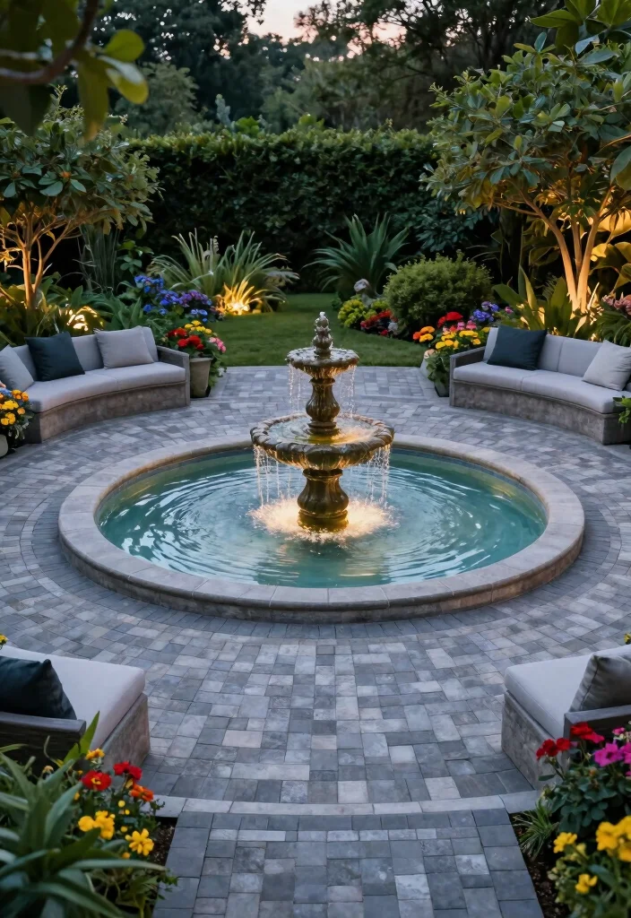 14 Backyard Paver Patio Ideas for Stylish Outdoor Living 133 14 Backyard Paver Patio Ideas for Stylish Outdoor Living - 13. Paver Deck with Water Features 1