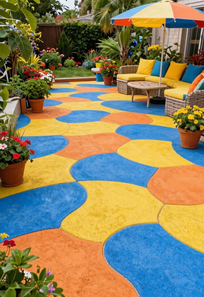 14 Backyard Paver Patio Ideas for Stylish Outdoor Living 34 14 Backyard Paver Patio Ideas for Stylish Outdoor Living - 4. Colorful Concrete Pavers 1