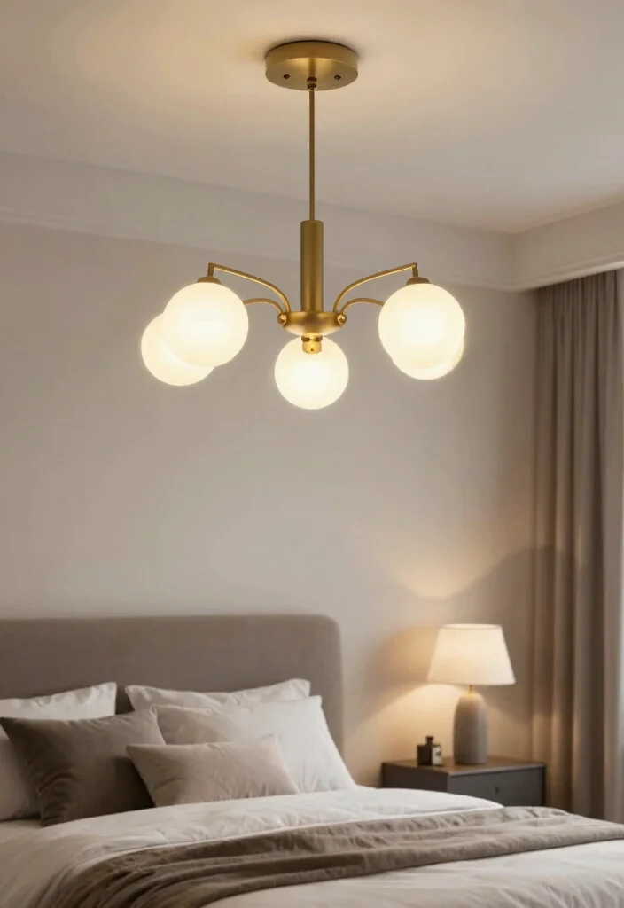 14 Cool Bedroom Ideas for Men That Feel Modern and Personal 7. Statement Lighting Fixtures 0