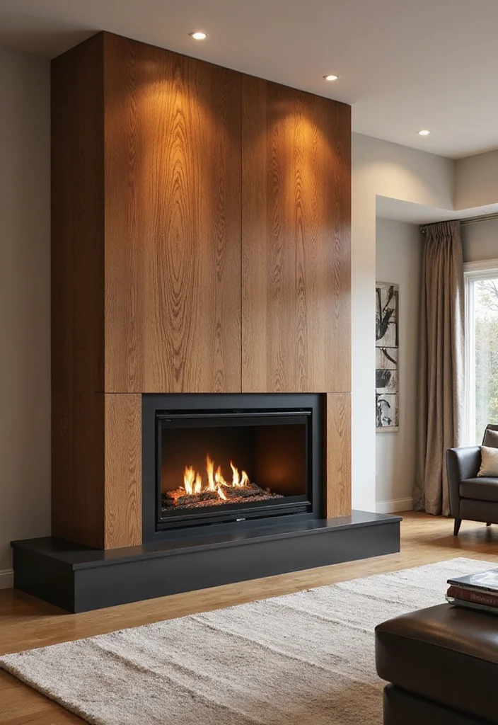 14 Gas Fireplace Wall Ideas for Clean Modern Warmth 12 14 Gas Fireplace Wall Ideas for Clean Modern Warmth - 2. Wood Accent Wall