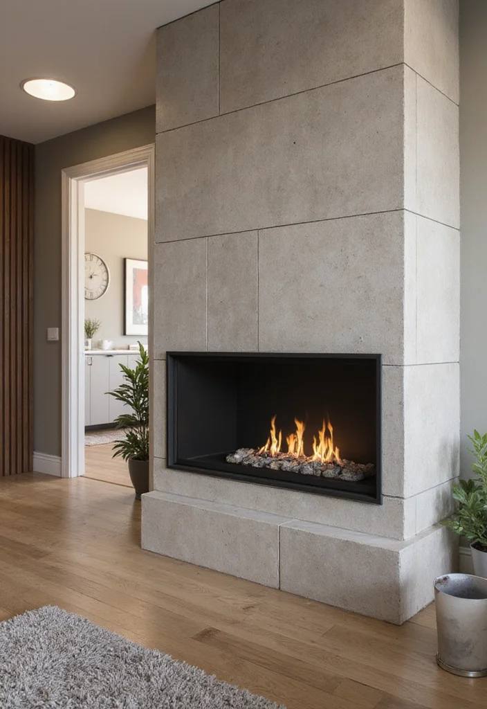 14 Gas Fireplace Wall Ideas for Clean Modern Warmth 34 14 Gas Fireplace Wall Ideas for Clean Modern Warmth - 4. Textured Wall Panels