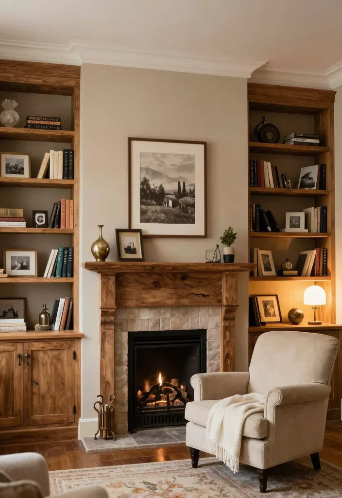 14 Living Room Ideas with Fireplace for a Warm Inviting Layout 2. Cozy Built In Bookcases 0