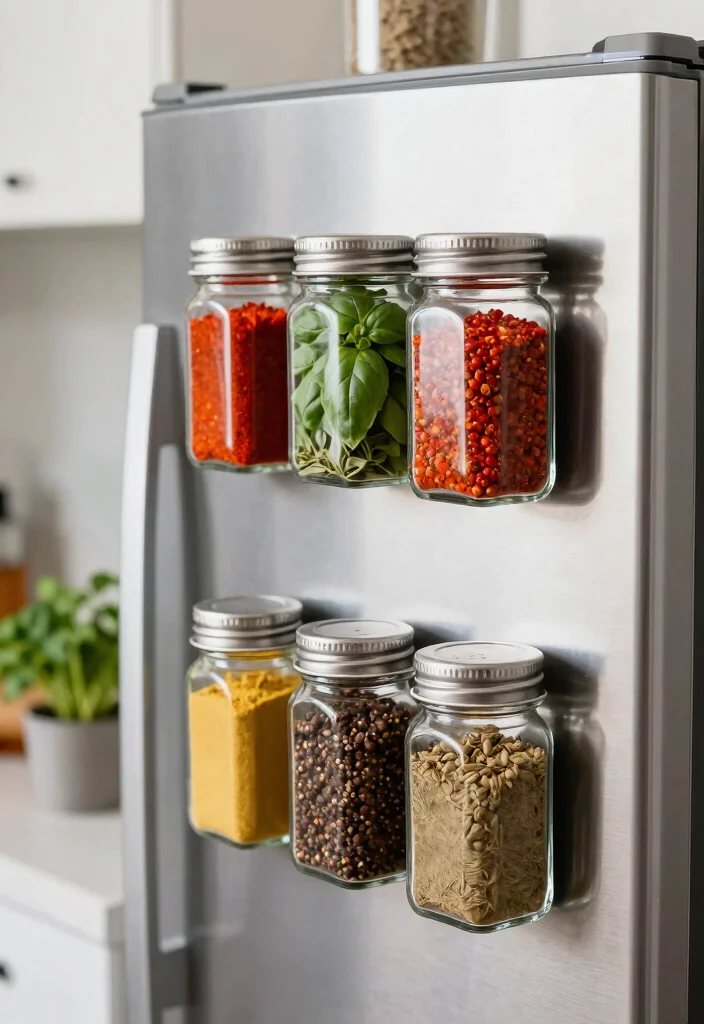 14 Pantry Ideas for Small Kitchens That Stay Organized 1. Magnetic Spice Jars 0