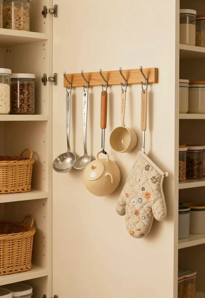 14 Pantry Ideas for Small Kitchens That Stay Organized 12. Use Hooks for Utensils 0