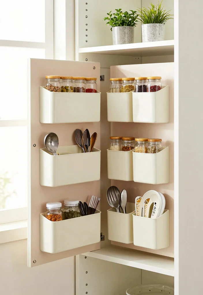 14 Pantry Ideas for Small Kitchens That Stay Organized 4. Door Mounted Organizers 0