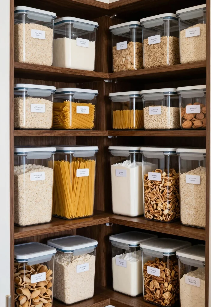 14 Pantry Ideas for Small Kitchens That Stay Organized 6. Use Clear Containers 0