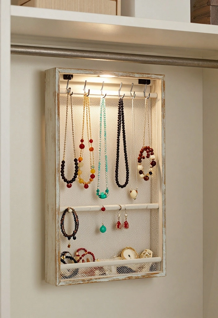 14 Small Closet Organization Ideas That Maximize Every Inch 133 14 Small Closet Organization Ideas That Maximize Every Inch - 13. Create a DIY Jewelry Organizer 1