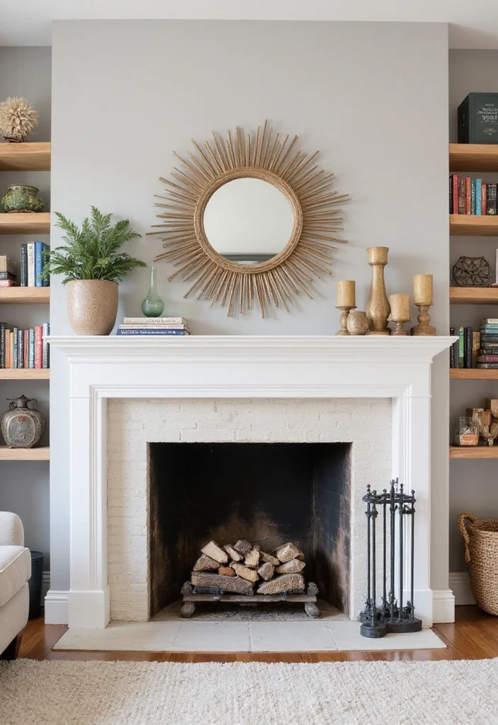 14 Stone and Wood Fireplace Ideas for Natural Cozy Balance 133 14 Stone and Wood Fireplace Ideas for Natural Cozy Balance - 13. Floating Wood Shelves