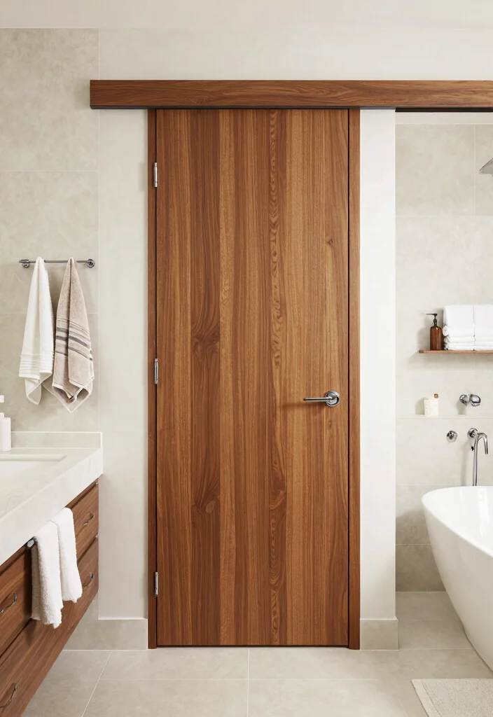 9 Small Bathroom Door Ideas That Improve Layout and Flow 3. Pocket Door Innovation 0