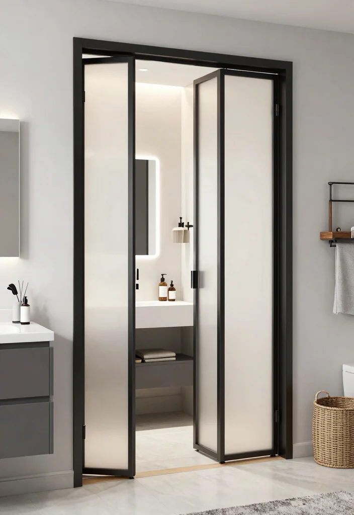 9 Small Bathroom Door Ideas That Improve Layout and Flow 8. Unique Folding Door Options 0