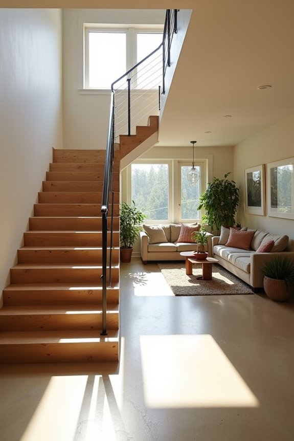 basement cozy retreat upstairs sunlit heart