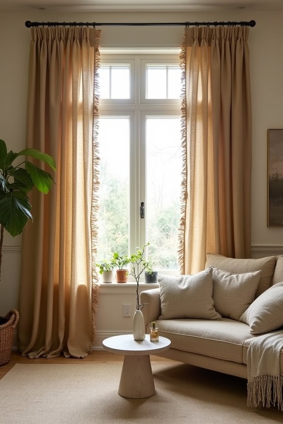 burlap textures with navy warmth
