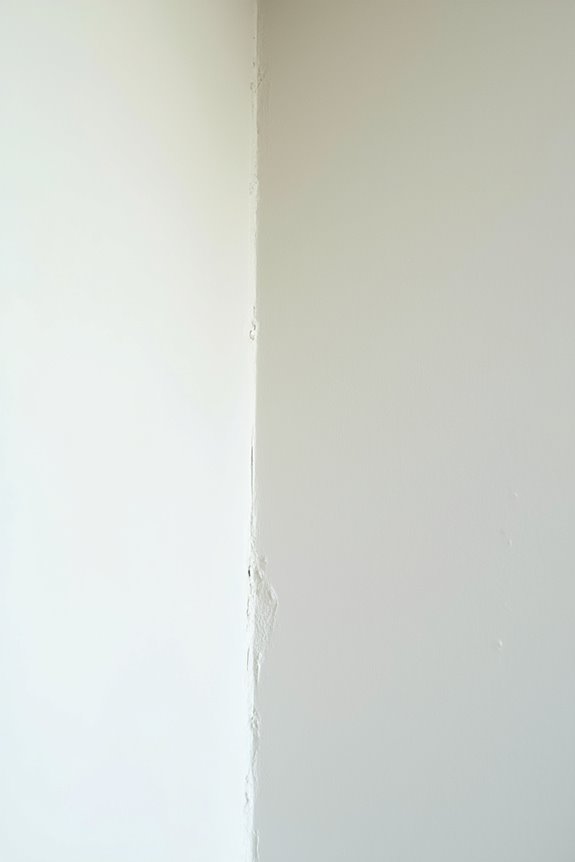 ceiling paint fails on walls