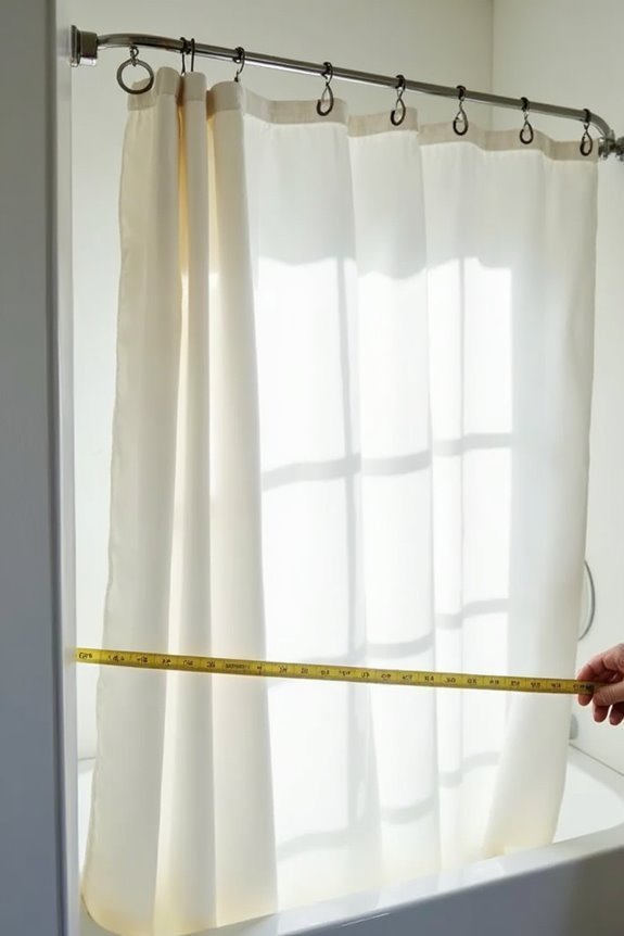 measuring shower width and length