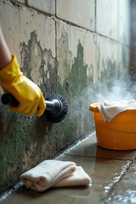 mold removal scrub rinse dry