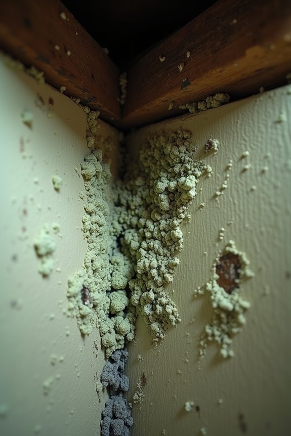 musty odor visible mold moisture signs