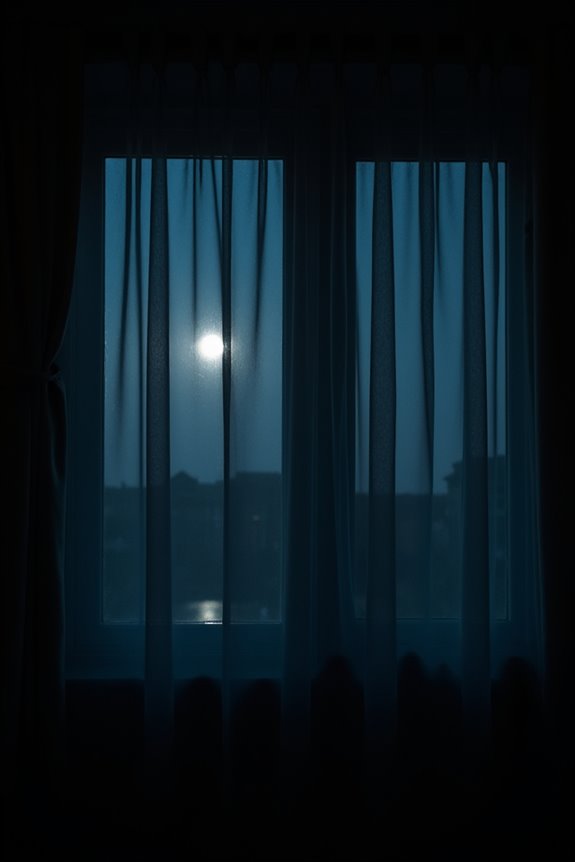 night time visibility through curtains