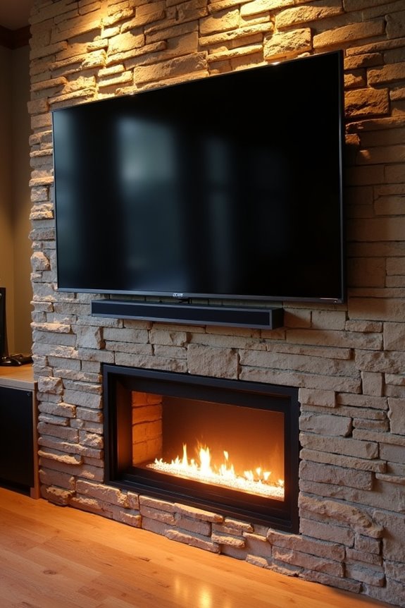 plan in wall power behind tv