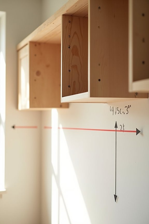reference lines for cabinet heights