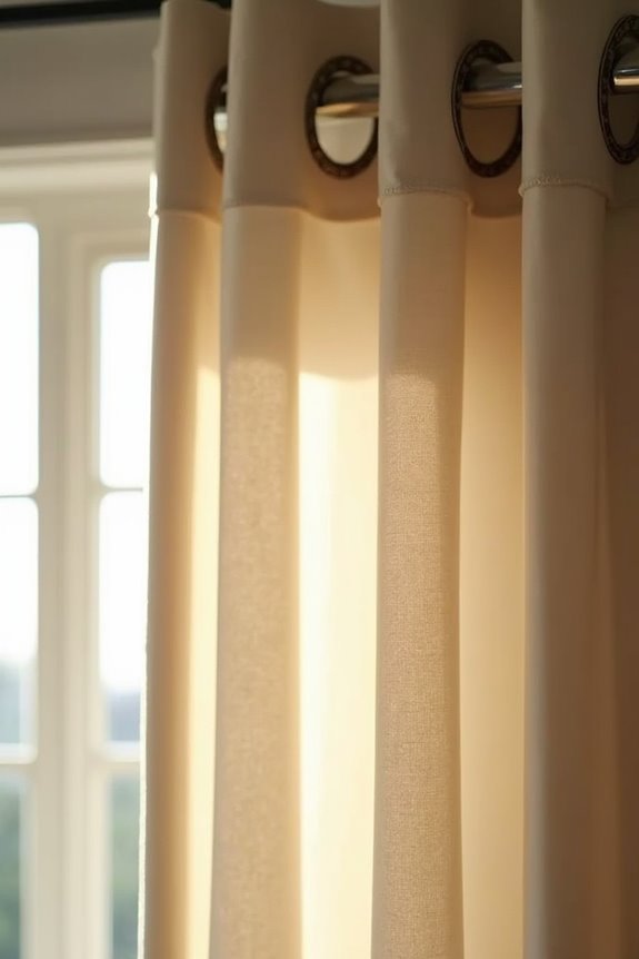 uneven grommets improper hanging