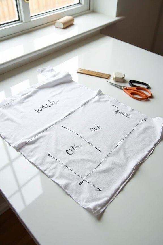 wash square and cut fabric precisely