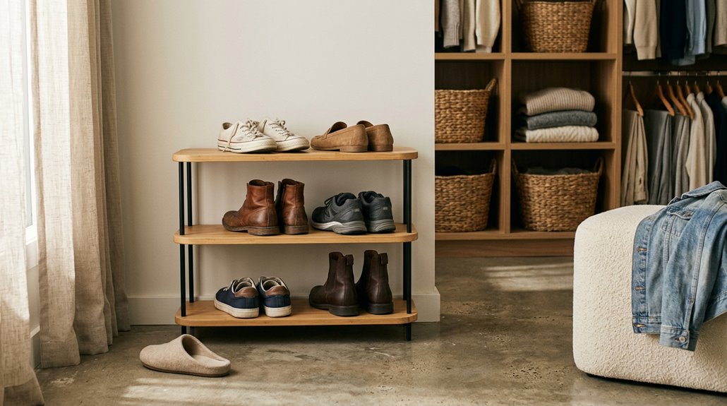 shoe rack closet organization
