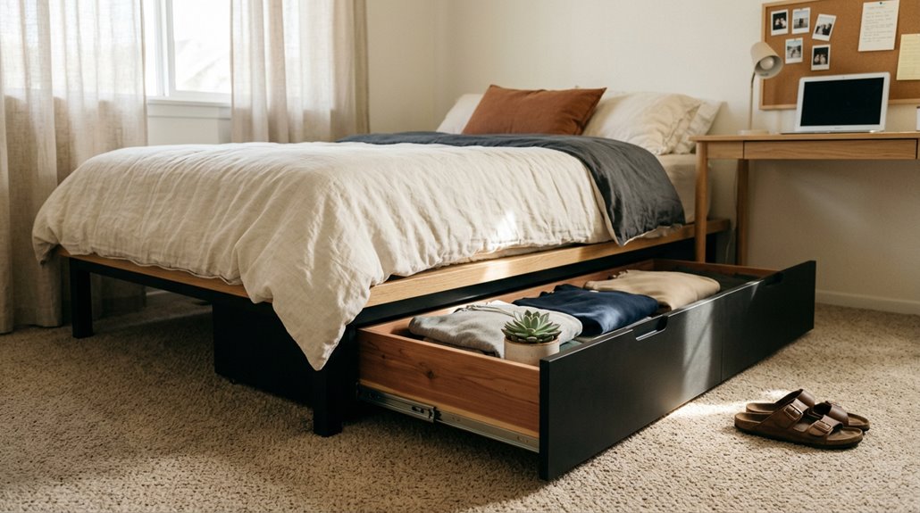 under bed dorm storage drawers